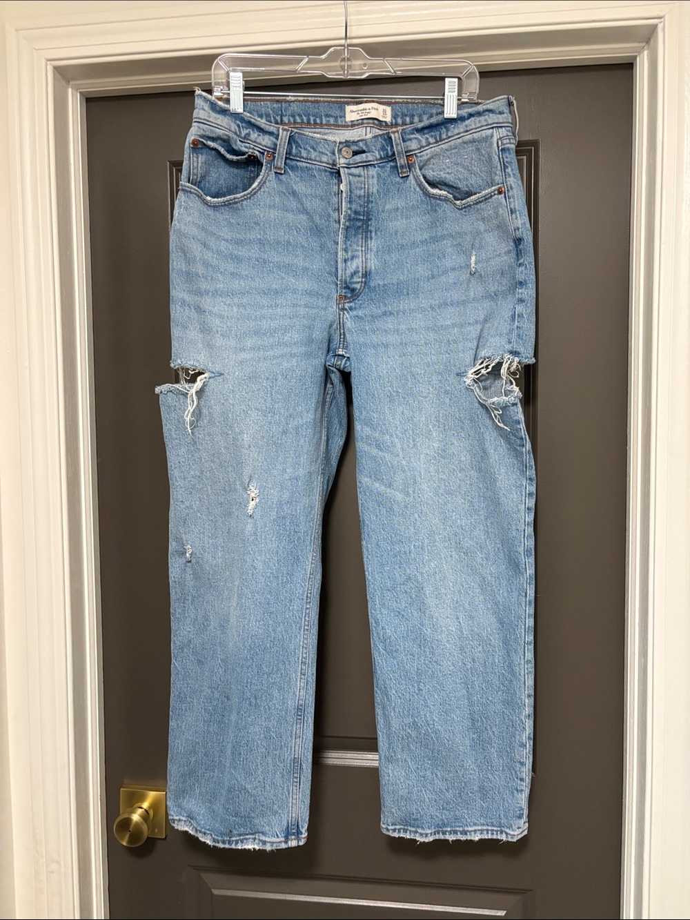 Abercrombie & Fitch the 90/ low rise baggy thigh slit jeans 12S